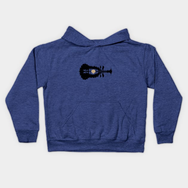 Guitar Mountains Kids Hoodie by RosaliArt